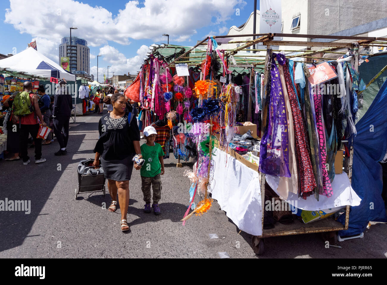 Ridley Road market in Dalston, London England United Kingdom UK Stock