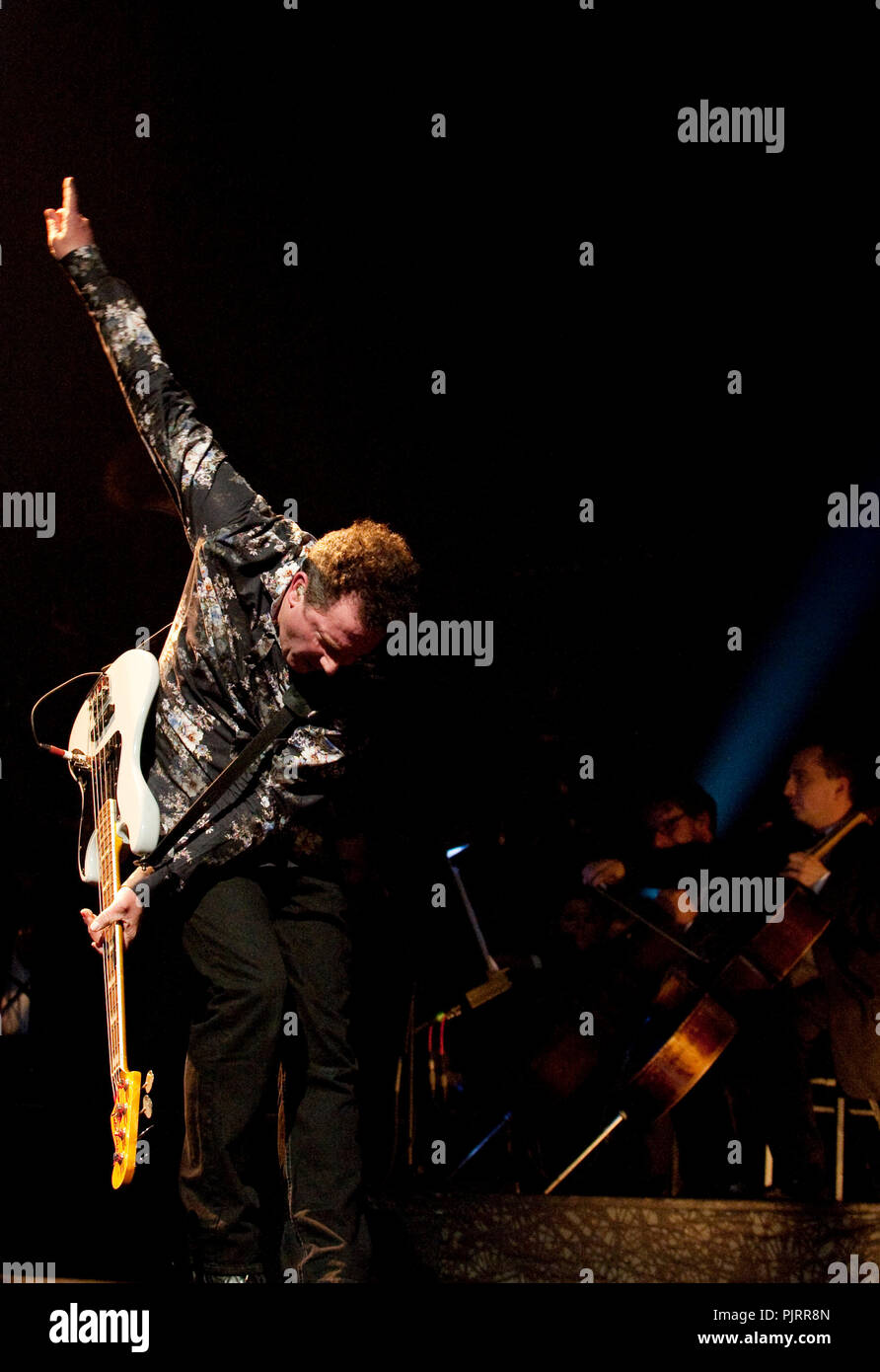 British synthpop band Orchestral Manoeuvres in the Dark performing at