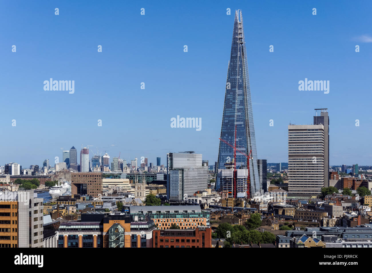 Panoramic view of London with the Shard skyscraper, England United Kingdom UK Stock Photo