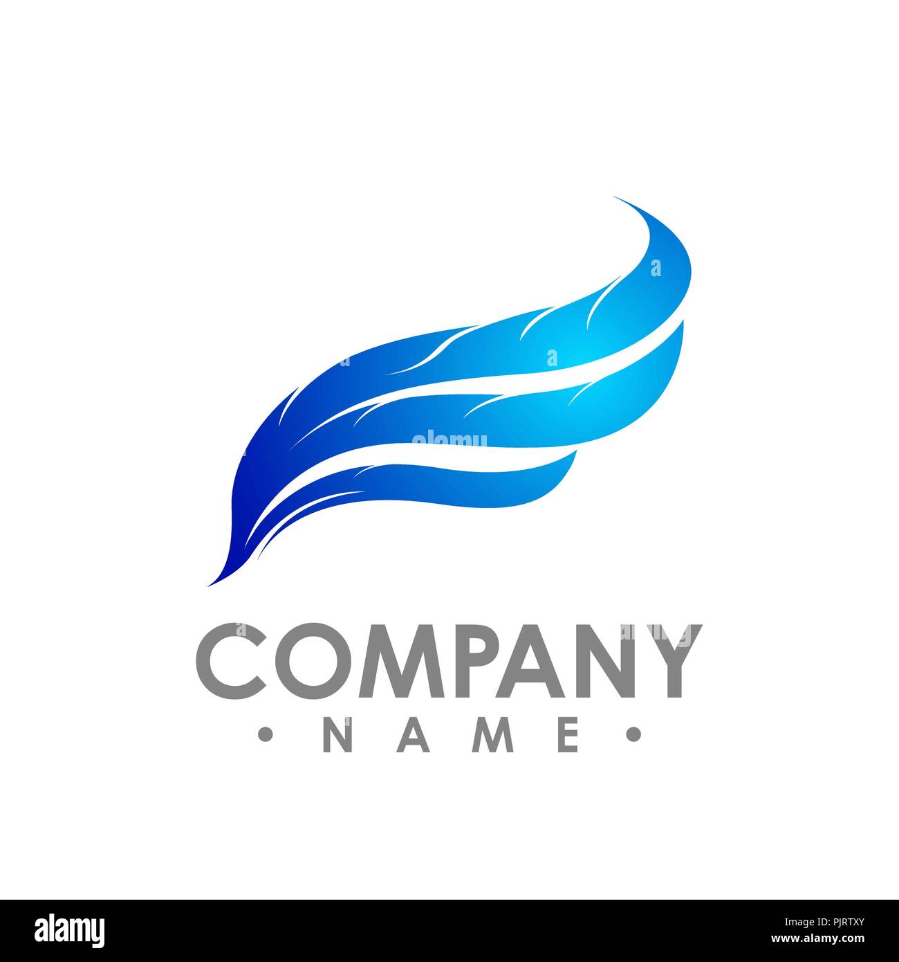 Vector wings. Angel wings. Wings of a bird. Gradient. Wings of an