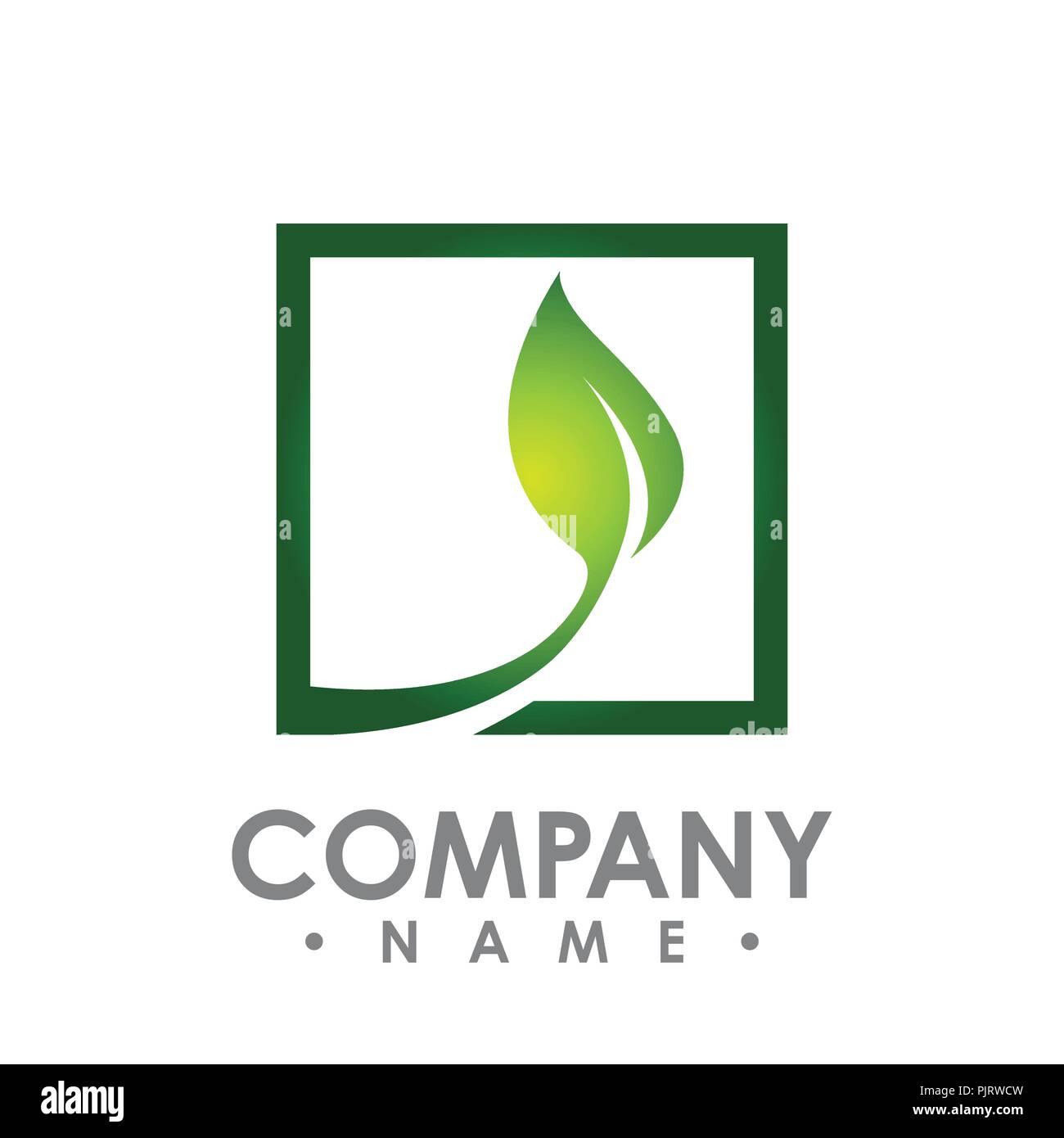 vector logo concept illustration. Leafs and square logo. Abstract sign. Vector logo template. Design element. Stock Vector
