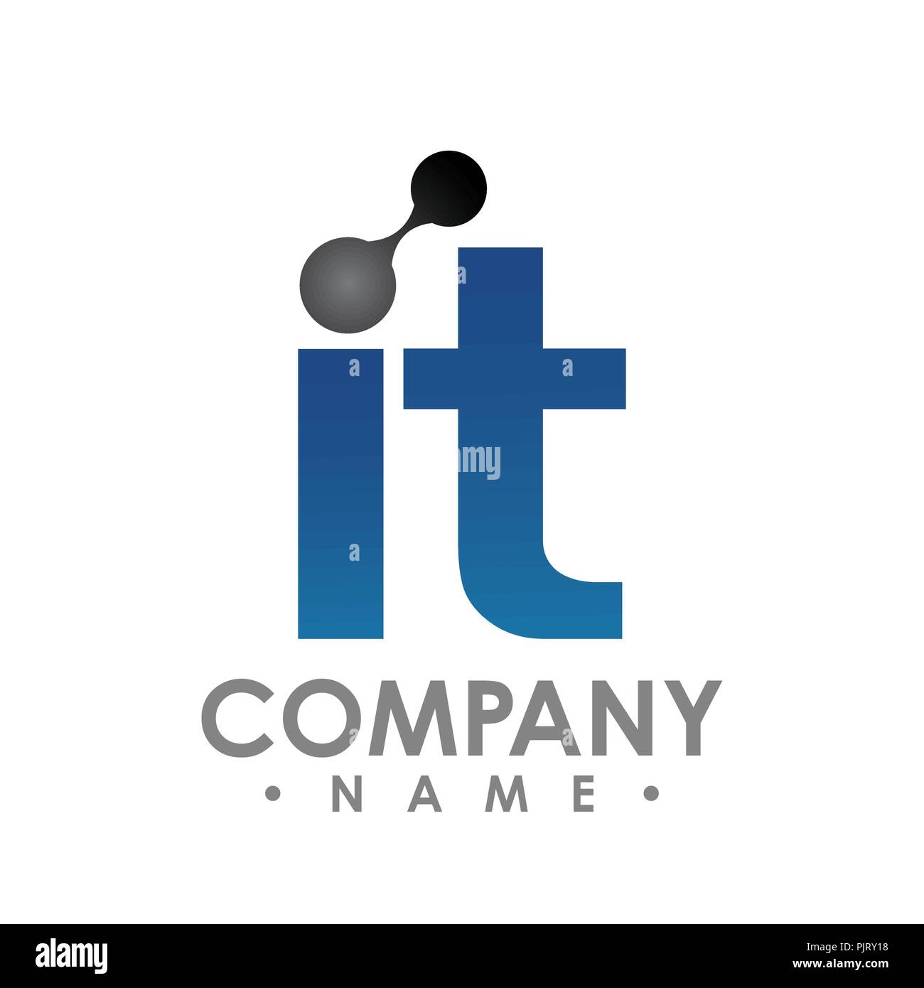 IT technology logo icon letter vector design illustration Stock Vector