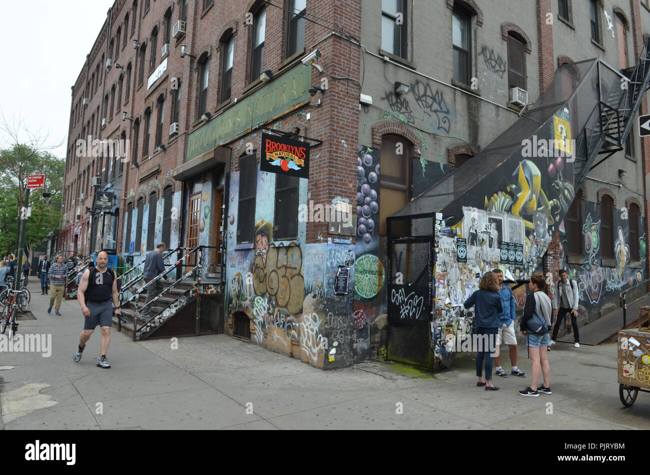 Mural art at East Williamsburg in Brooklyn. The Bushwick Collective has ...