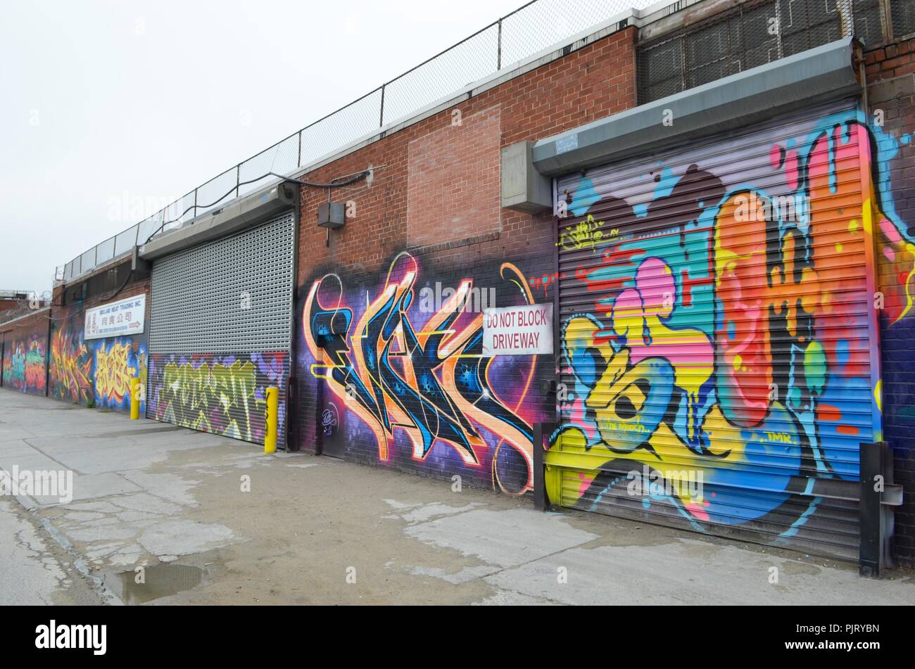 Mural art at East Williamsburg in Brooklyn. The Bushwick Collective has