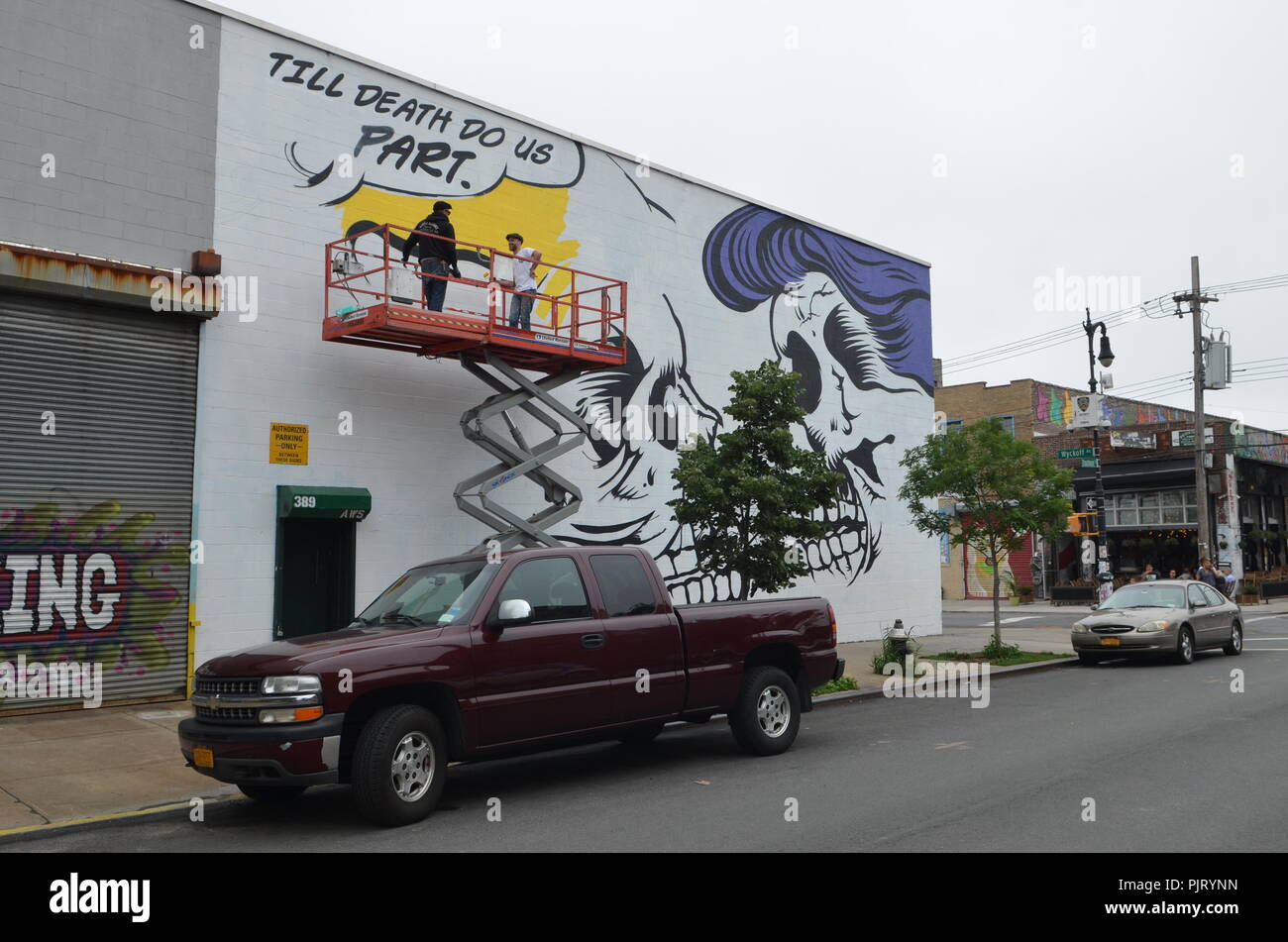 Mural art at East Williamsburg in Brooklyn. The Bushwick Collective has