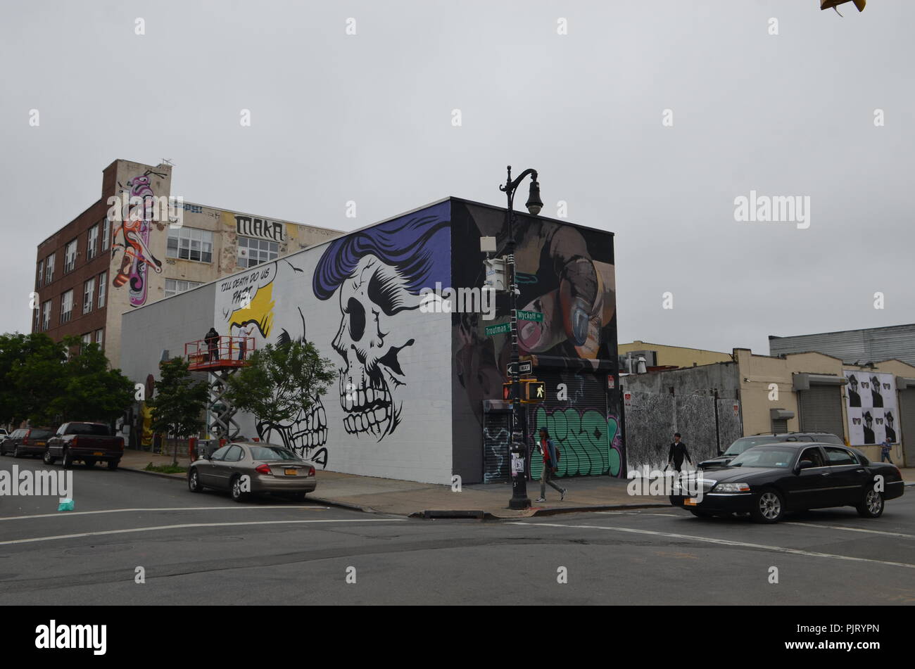 Mural art at East Williamsburg in Brooklyn. The Bushwick Collective has
