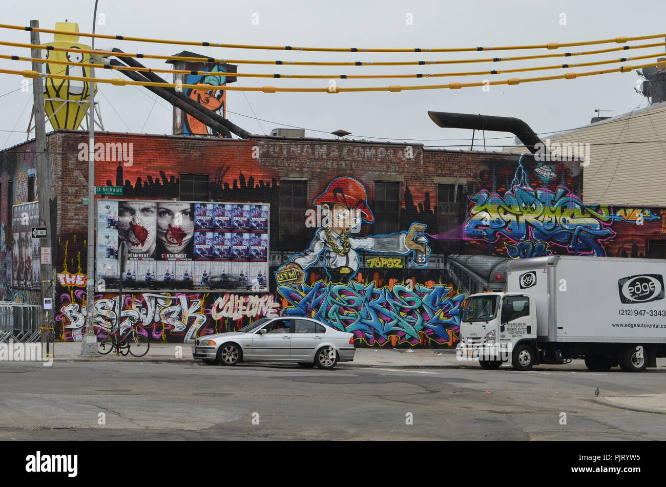 Mural art at East Williamsburg in Brooklyn. The Bushwick Collective has
