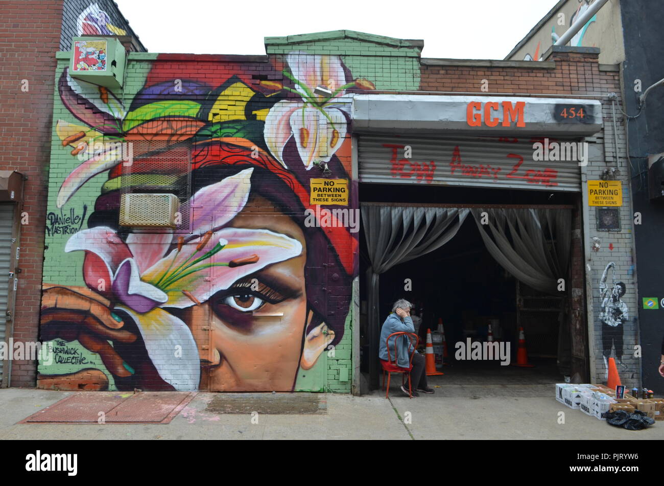 Mural art at East Williamsburg in Brooklyn. The Bushwick Collective has