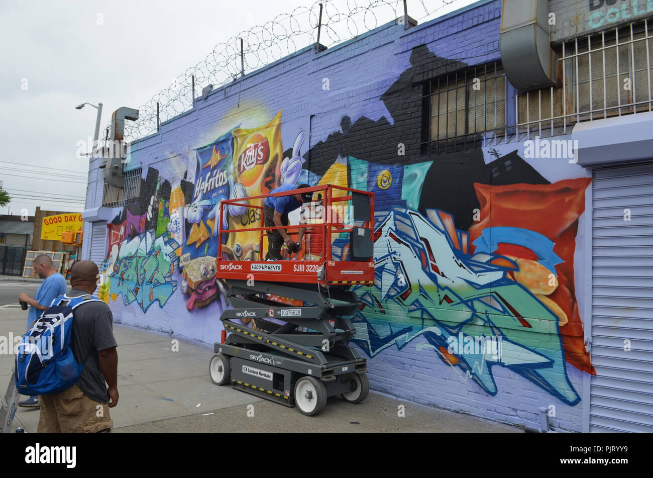 Mural art at East Williamsburg in Brooklyn. The Bushwick Collective has