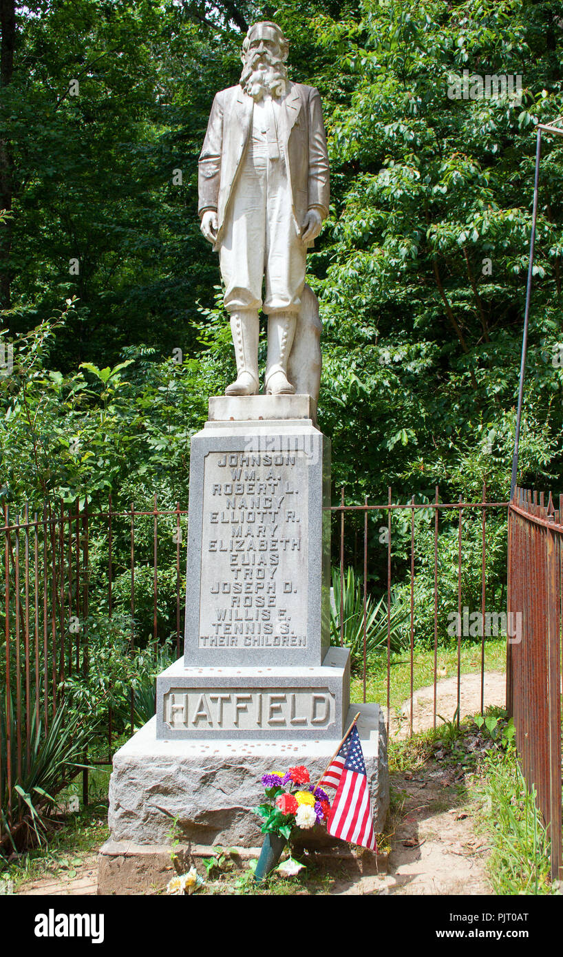 Burial ground of the infamous Hatfield family in Sarah Ann, West Virginia, resting place of a legendary Appalachian clan. Stock Photo