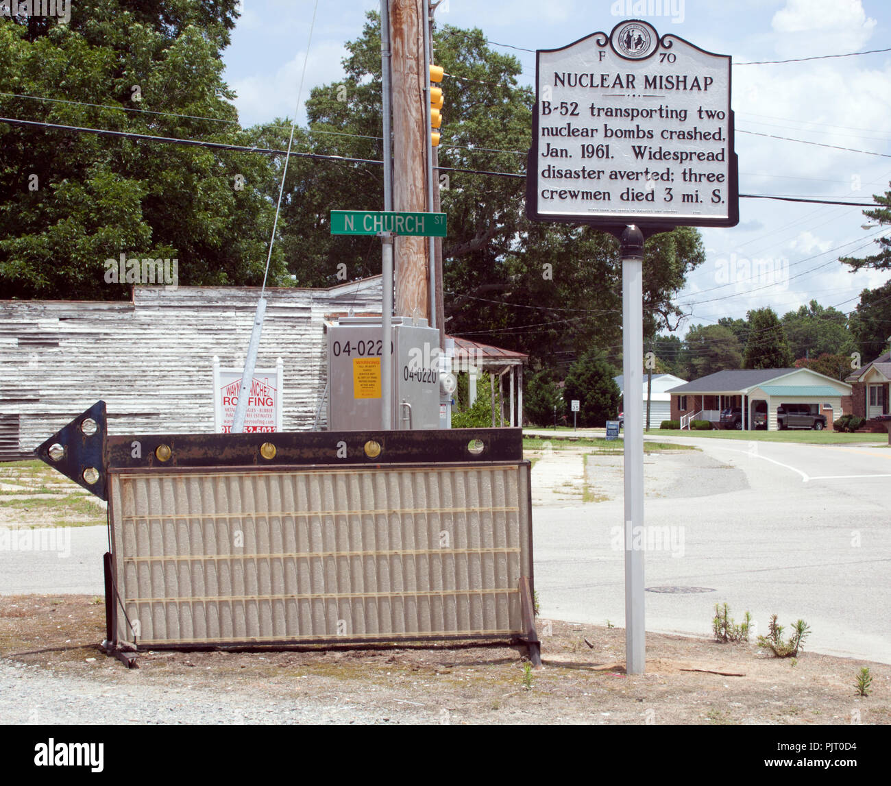 B 52 nuclear mishap site that dropped atom bombs in Eureka North Carolina Stock Photo