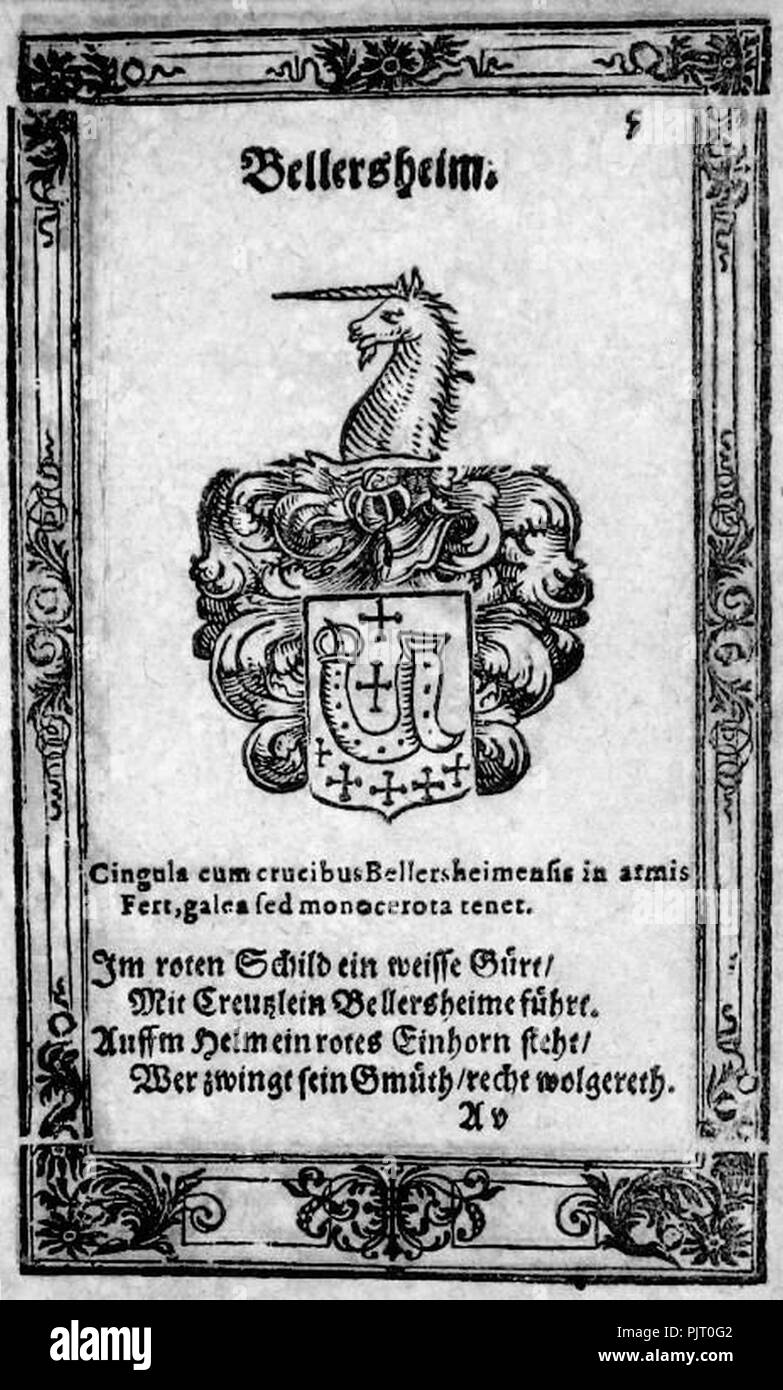 Bellersheim rotes Wappen. Stock Photo
