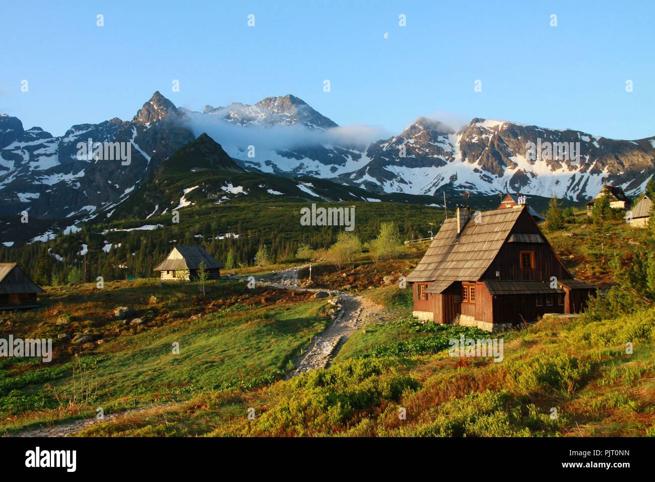 Early morning in Gasienicowa Valley, Spring, Tatra Mountains, Poland Stock Photo