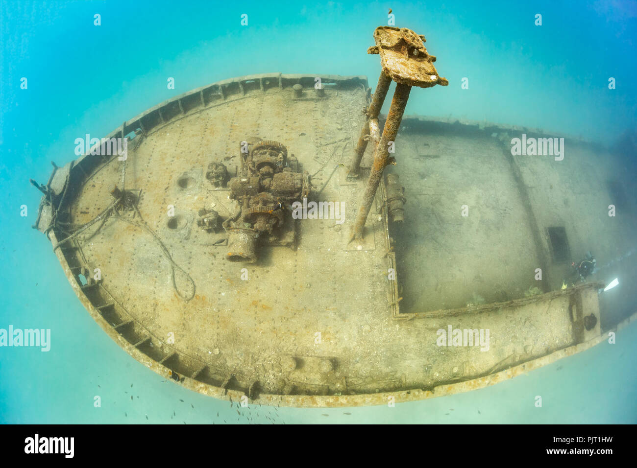 Overhead of the Fang Ming Wreck, La Paz, Sea of Cortez Stock Photo
