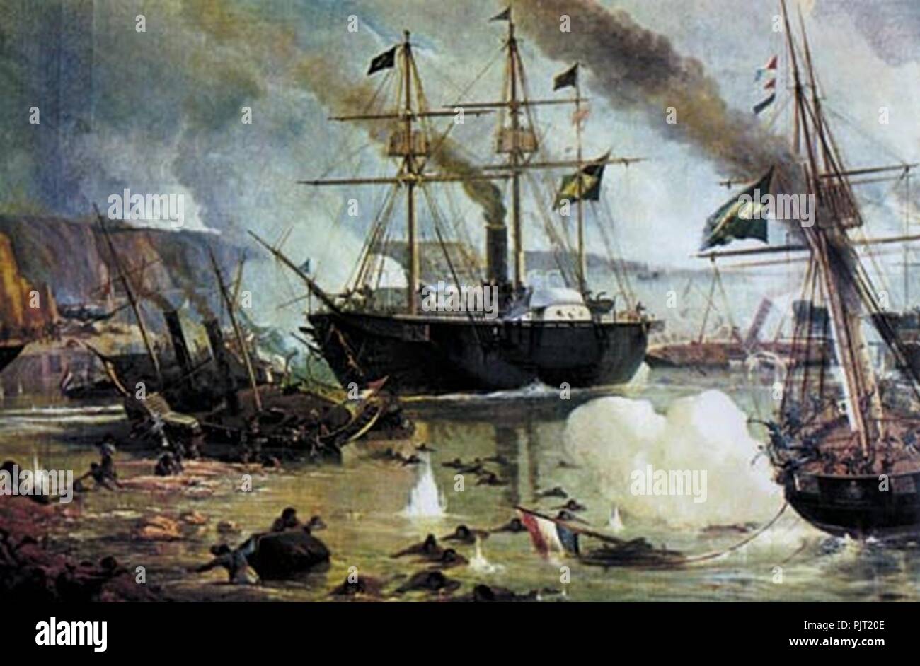 Batalha Naval do Riachuelo Pintura. Stock Photo