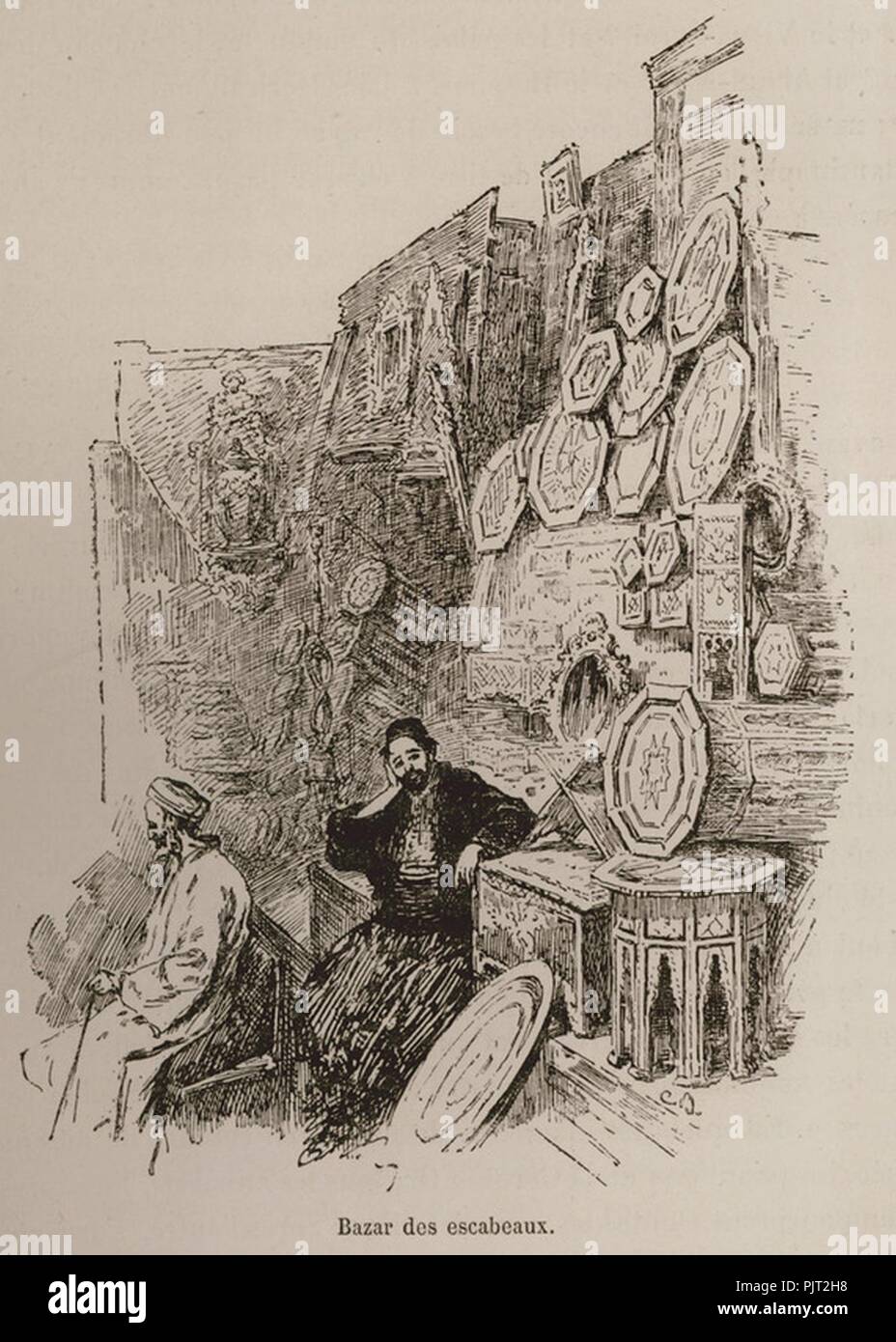 Bazar des escabeaux - De Amicis Edmondo - 1883. Stock Photo