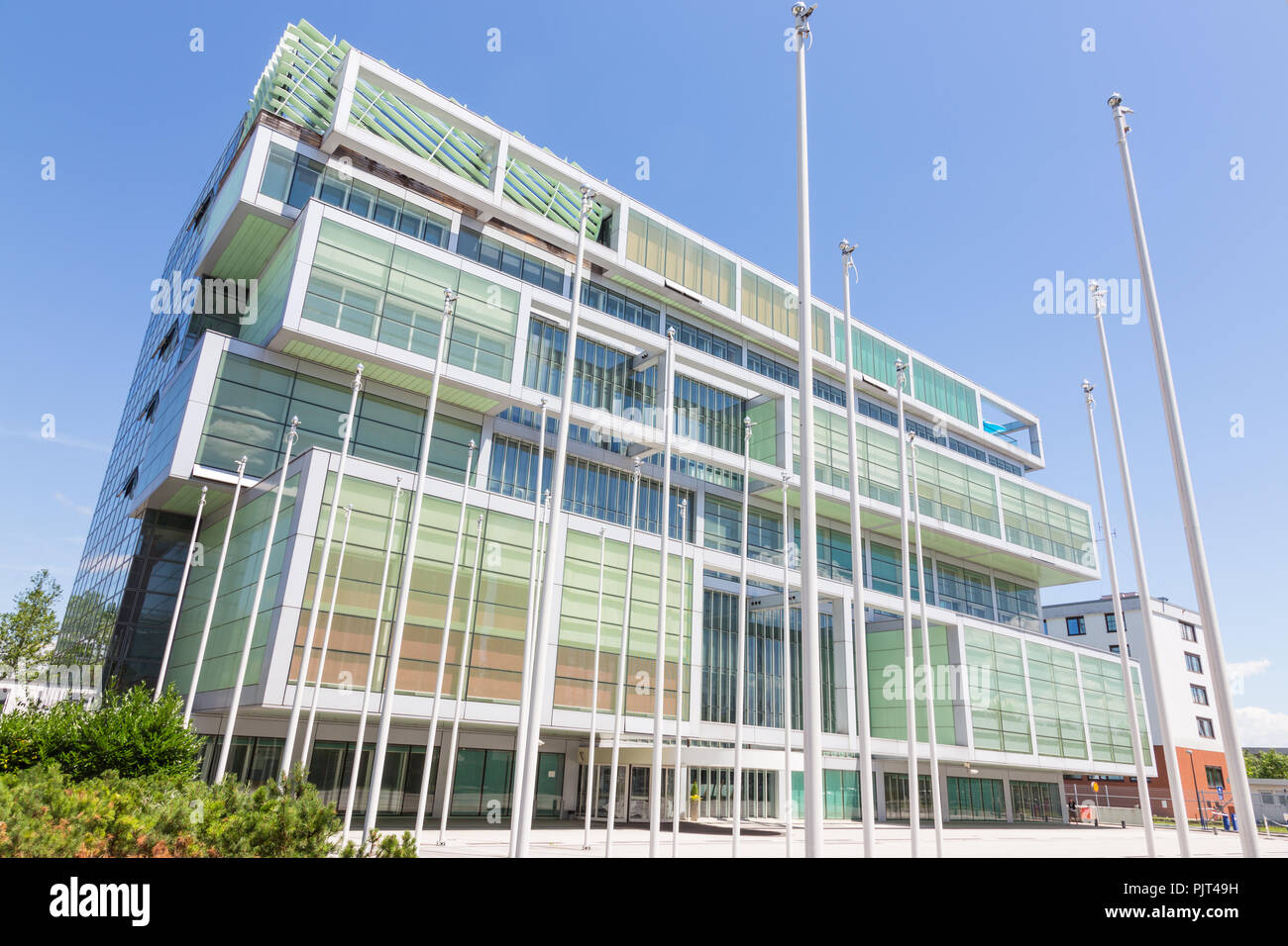 Modern building of Slovenian Chamber of Commerce in Ljubljana, Slovenia, Europe. Stock Photo