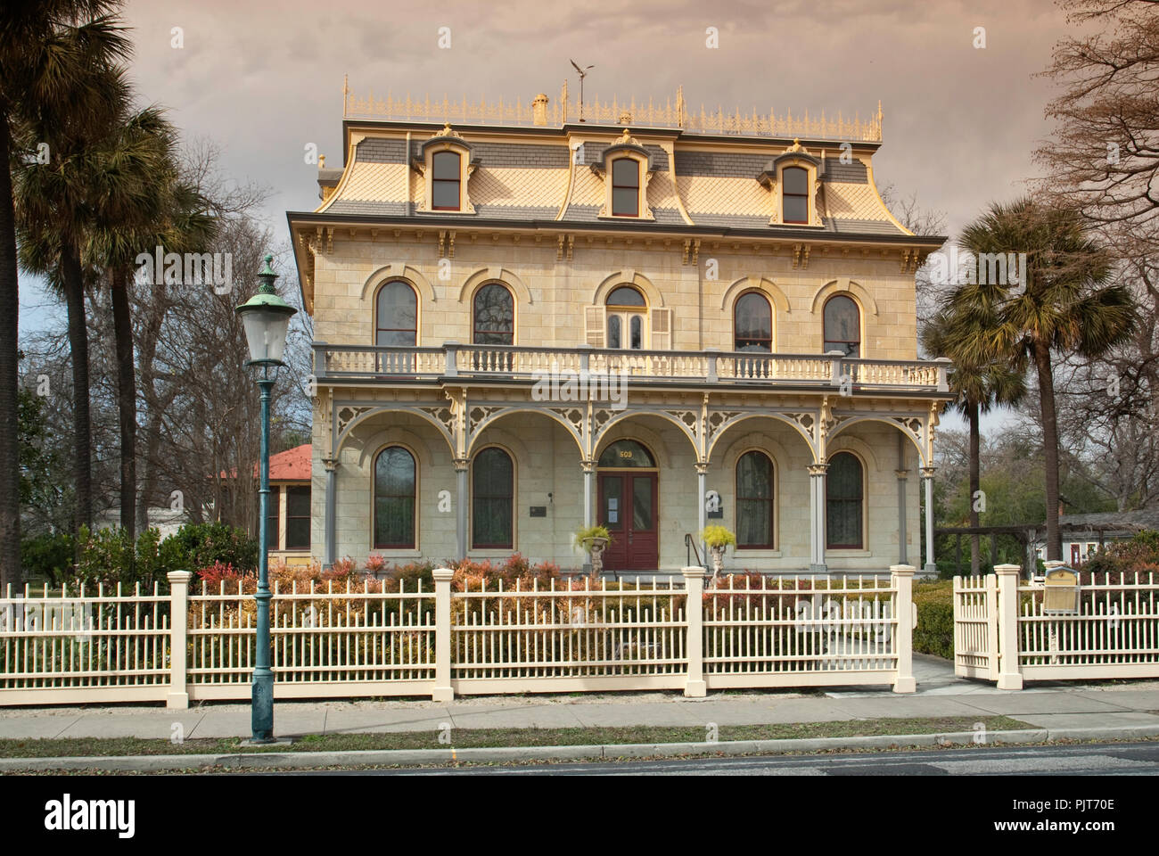 Edward Steves Homestead historic mansion, museum, Victorian French Second Empire design, King William Historic District in San Antonio, Texas, USA Stock Photo