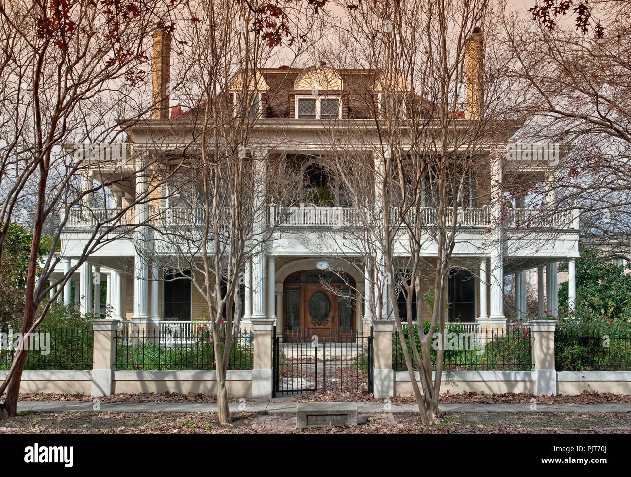 Alexander Joske House, in winter, at 241 King William Street in King William Historic District