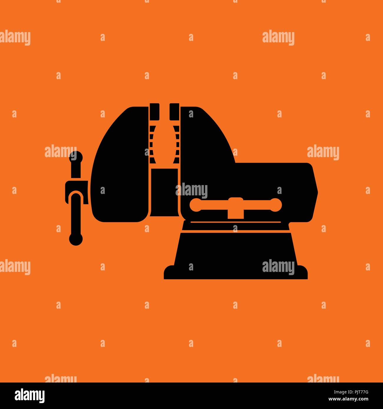 Vise icon. Orange background with black. Vector illustration Stock ...