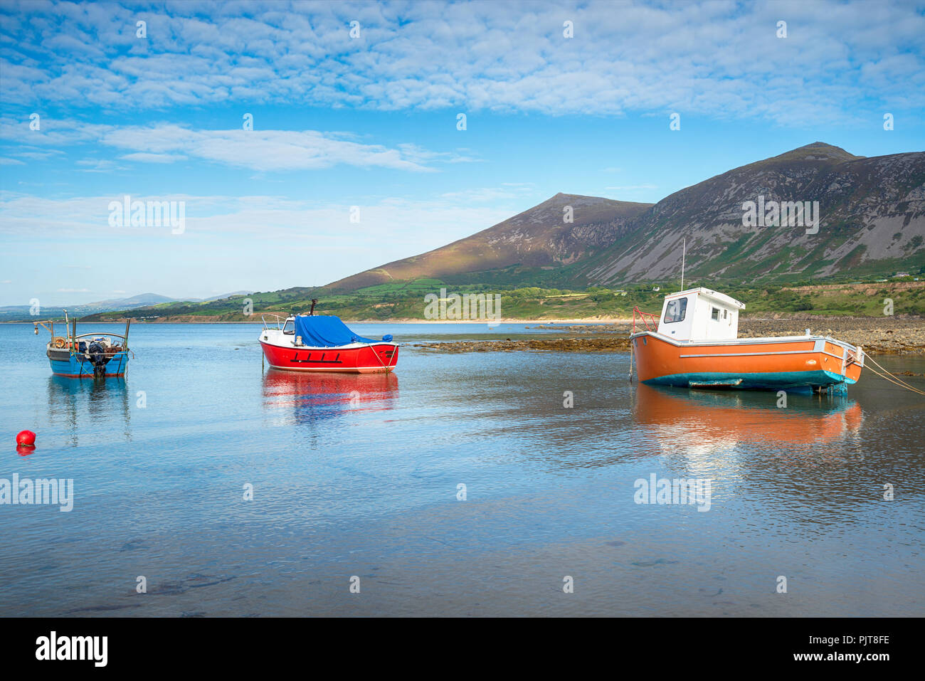 Fishing boats on the beach at Trefor on the Llyn Peninsula in North