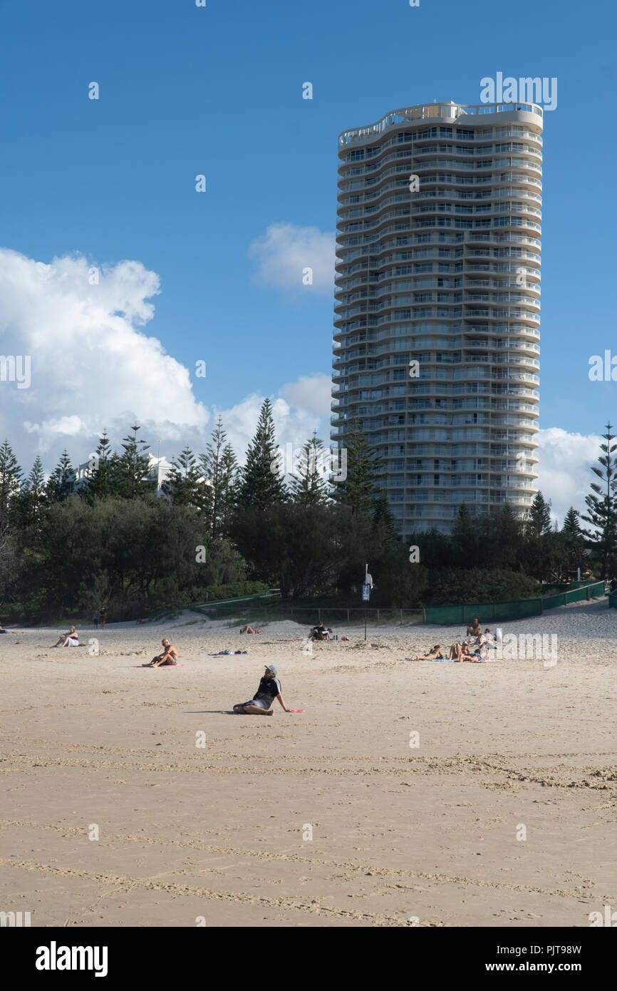 Apartment high-rise on the beach of the Gold Coast in Australia Stock Photo