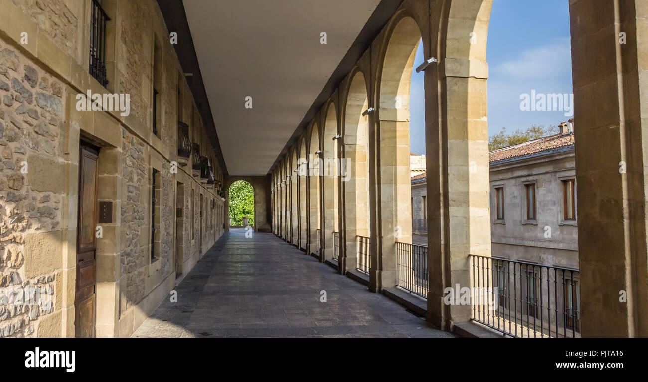 Panorama of Arquillos passage in the historic center of Vitoria Gasteiz, Spain Stock Photo