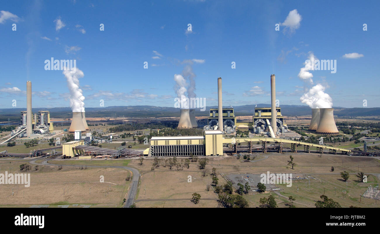 aerial view of Loy Yang Power Station Australia Stock Photo