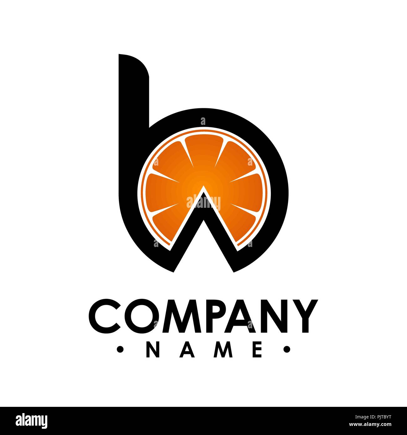 B letter logo design vector illustration logo set, B letter logo with orange shape inside vector, letter B logo vector, creative Letter B letter logo Stock Vector
