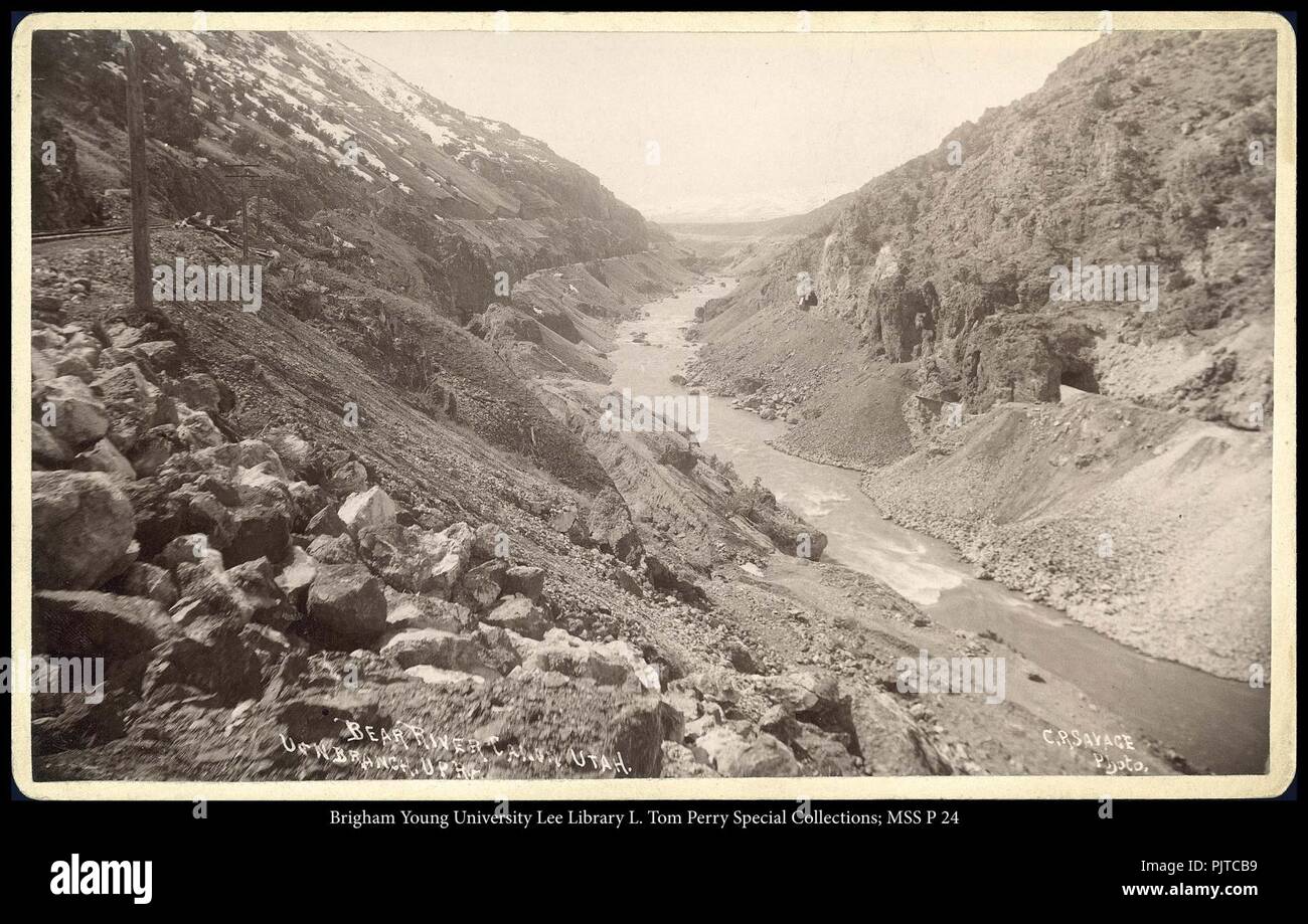 Bear River Canon, Utah, U. &. N. Branch, U.P.Ry., R.G. Savage, Photo.. Stock Photo