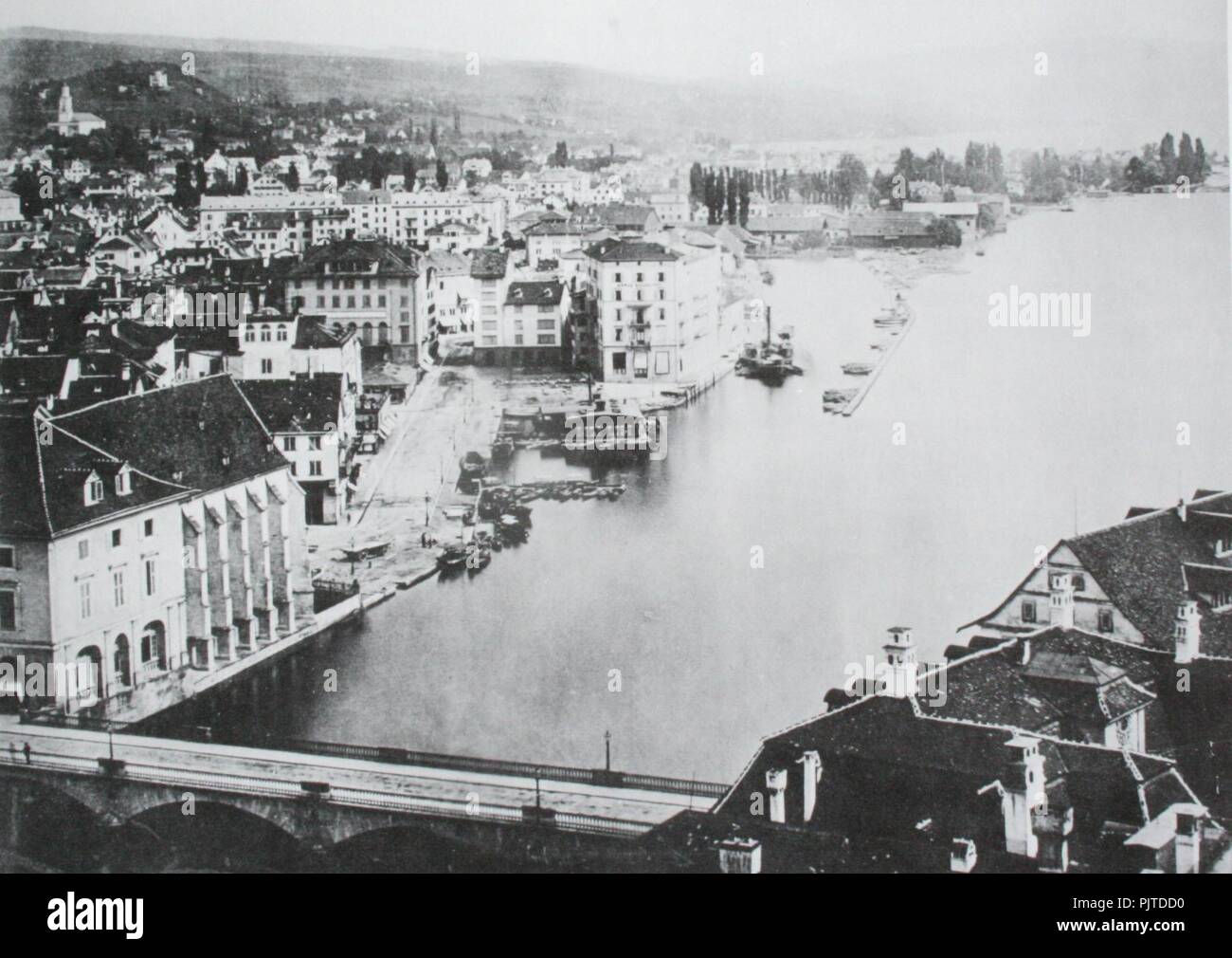 Bellevue Zürich 1865. Stock Photo