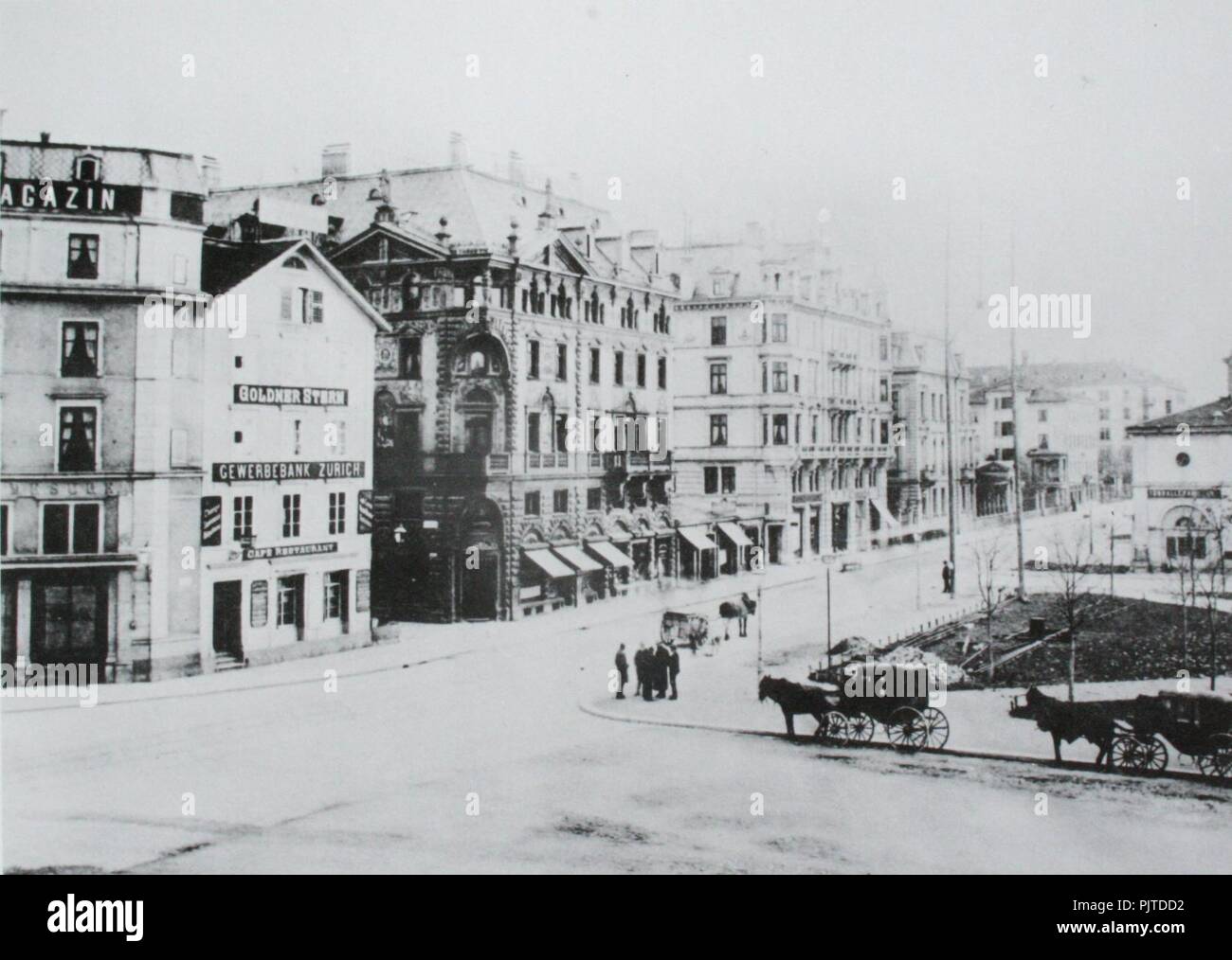 Bellevue Zürich 1890. Stock Photo