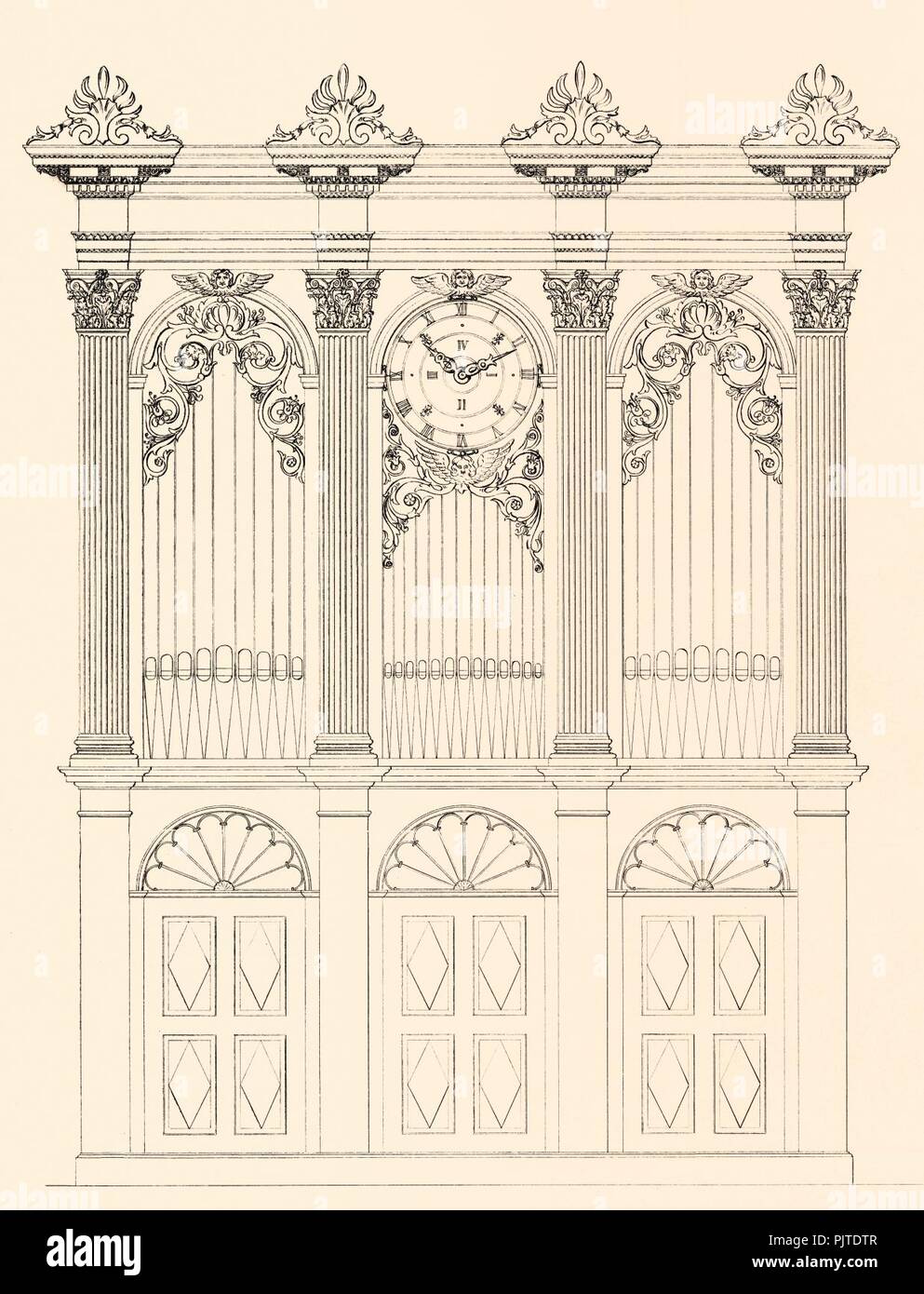 Bearbeiteter Entwurf für Großgmain 1844 gezeichnet Louis Mooser. Stock Photo