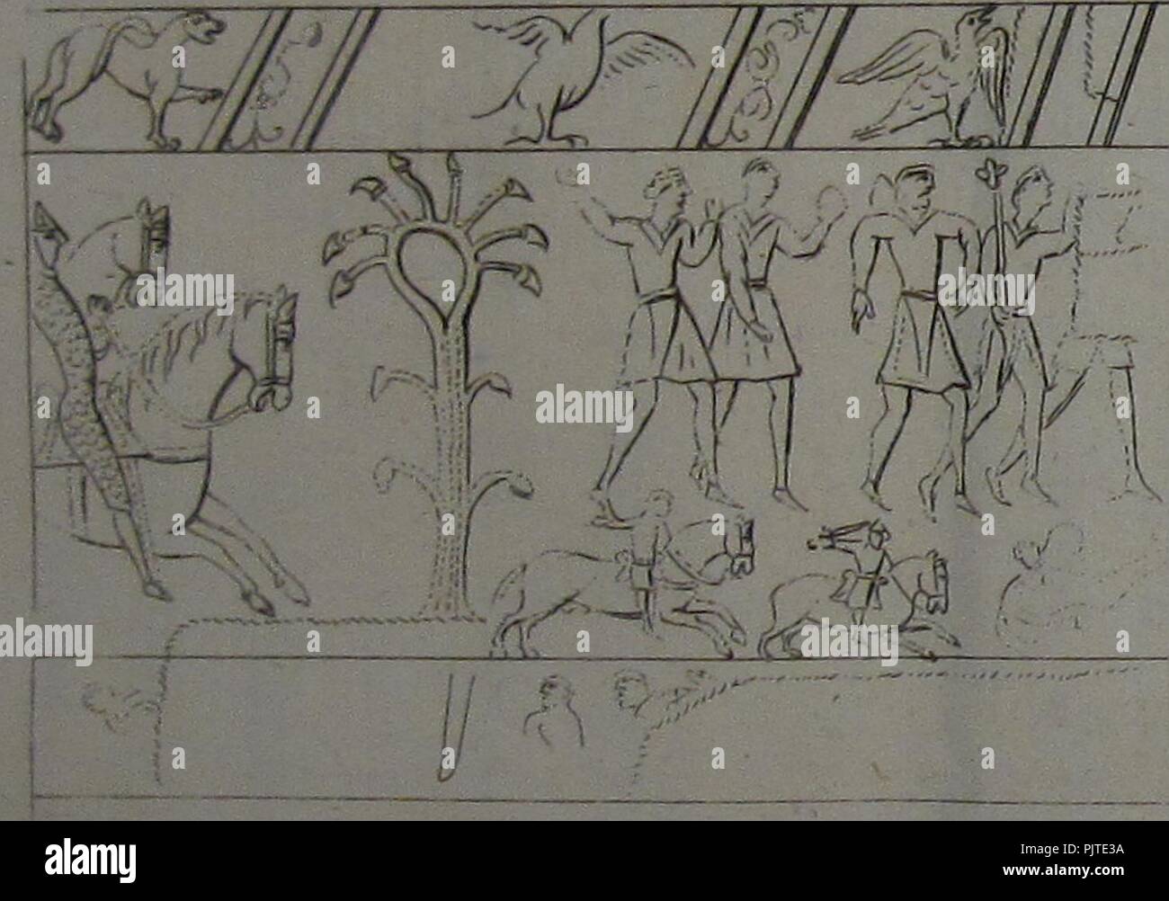 Bayeux Tapestry de Montfaucon 22 Stock Photo Alamy