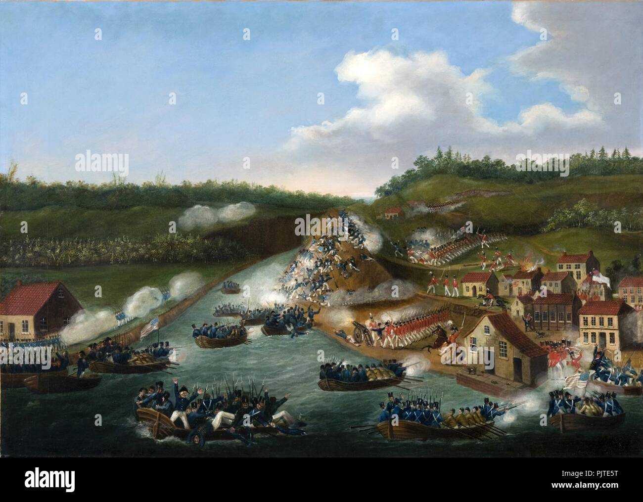 Battle of Queenston Heights, Artist Unknown. Stock Photo