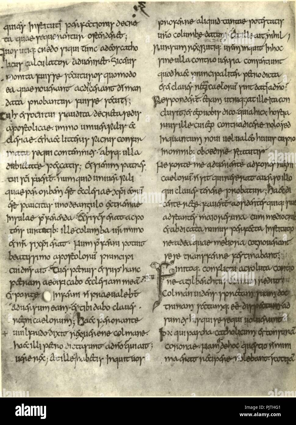 Bede, Ecclesiastical History, Cotton Tiberius C II, fol. 87v. Stock Photo