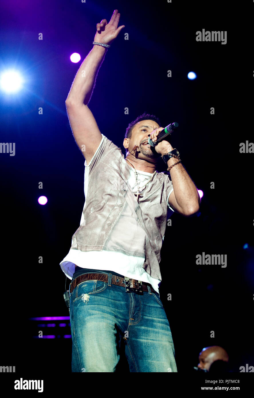 Jamaican-American reggae singer Shaggy at the Suikerrock festival in ...