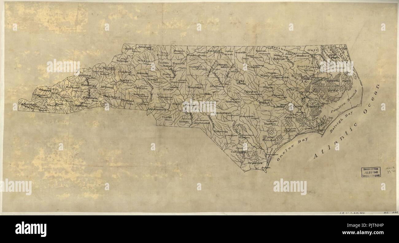 Base map of North Carolina Stock Photo Alamy