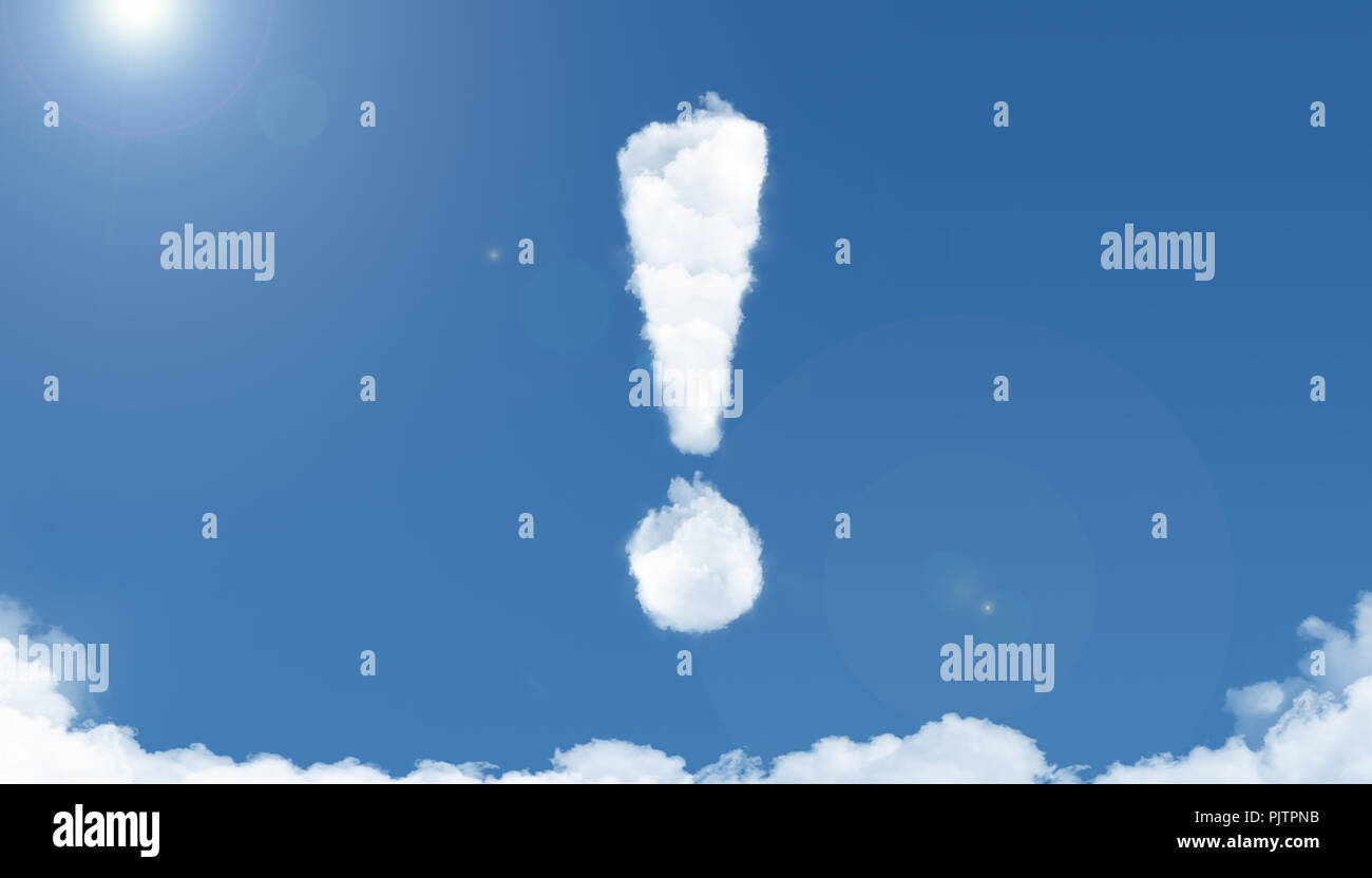 exclamation mark cloud sky Stock Photo