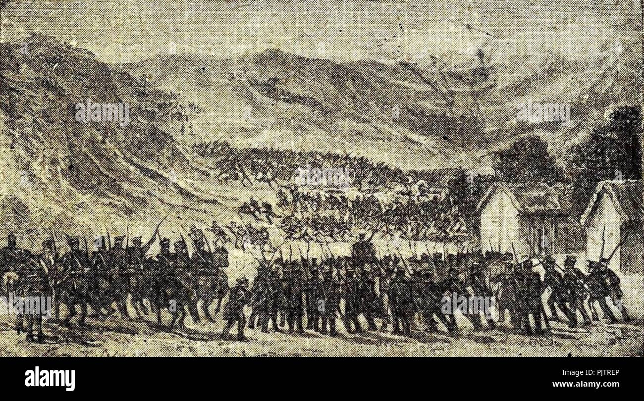 Batalla de Chacabuco en Historia de Chile. Stock Photo