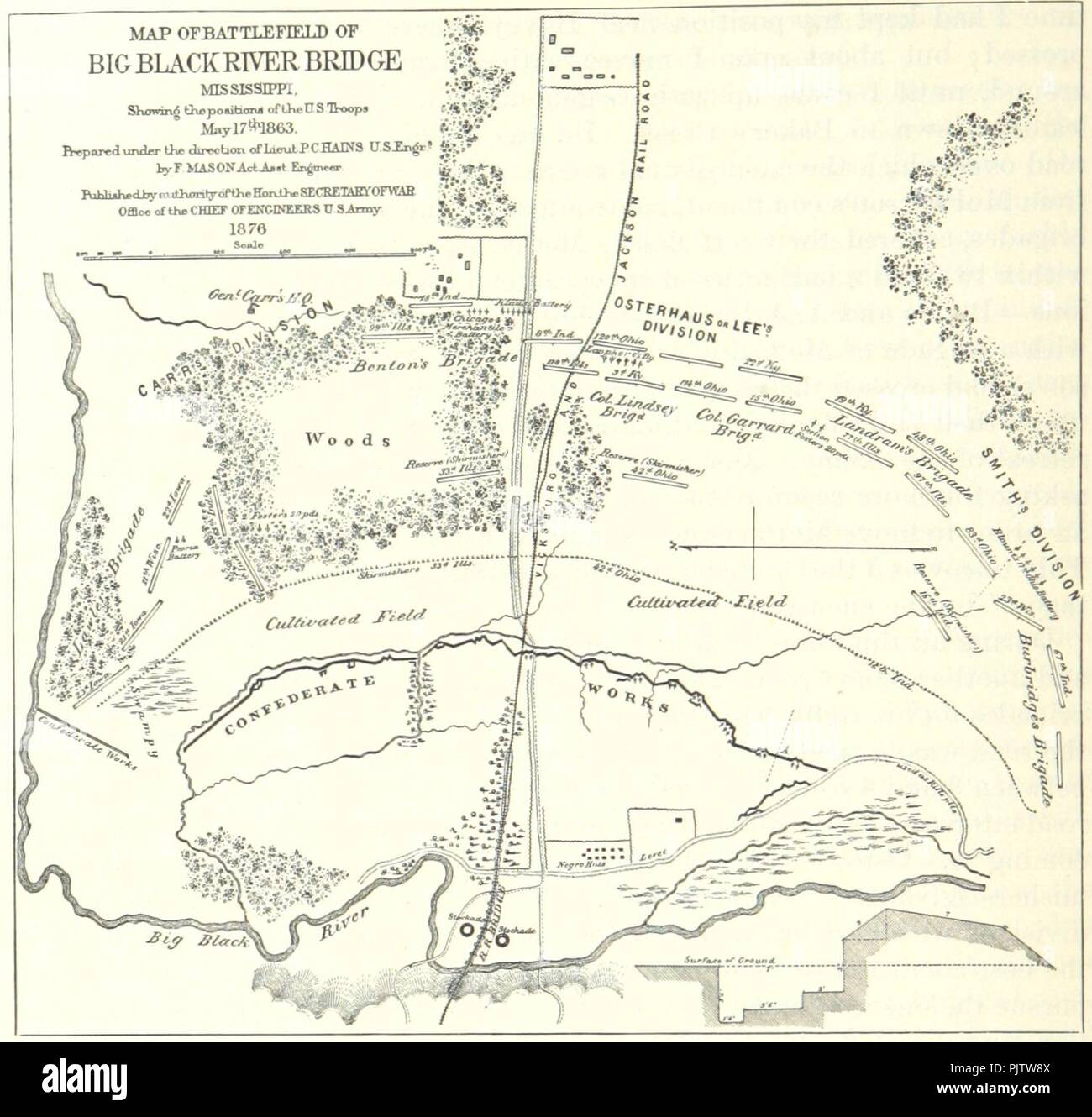 Battle of Big Black River Bridge map Stock Photo Alamy