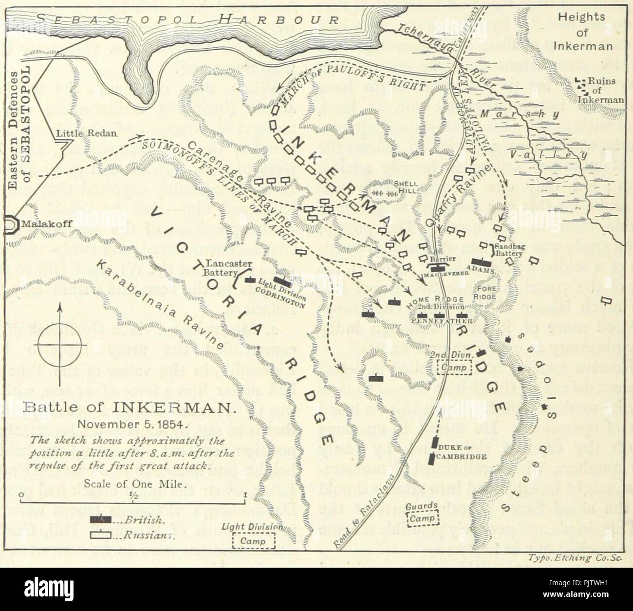 Battle of Inkerman map Stock Photo Alamy