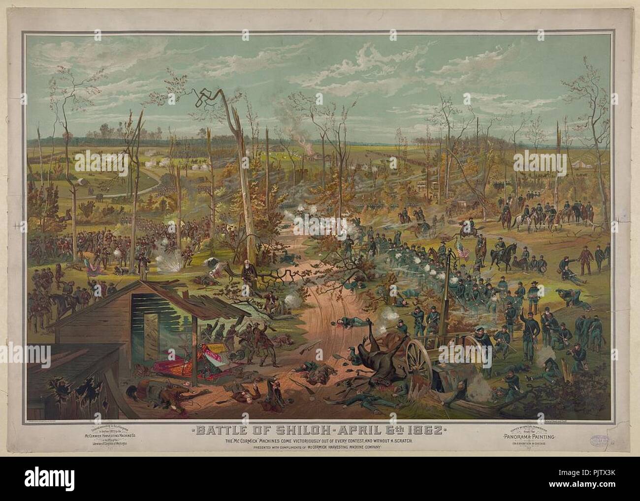 Battle of Shiloh - April 6th 1862 - Cosack & Co. Lith. Buffalo & Chicago. Stock Photo