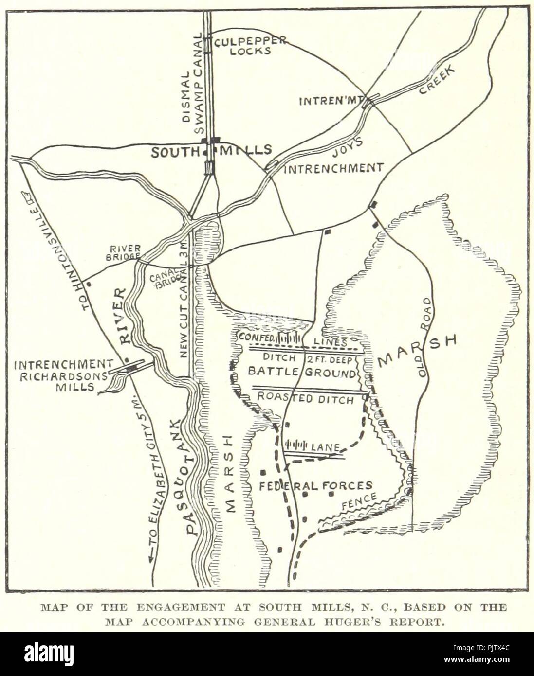 Battle of South Mills map Stock Photo Alamy