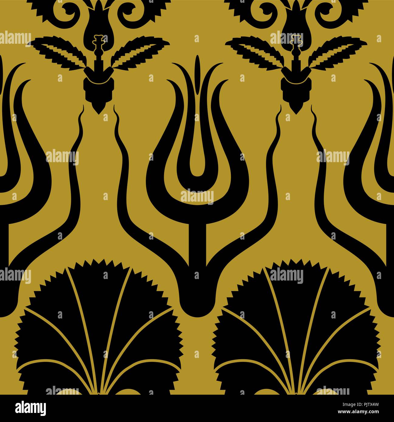 Ottoman carnation and tulip textile design Stock Vector