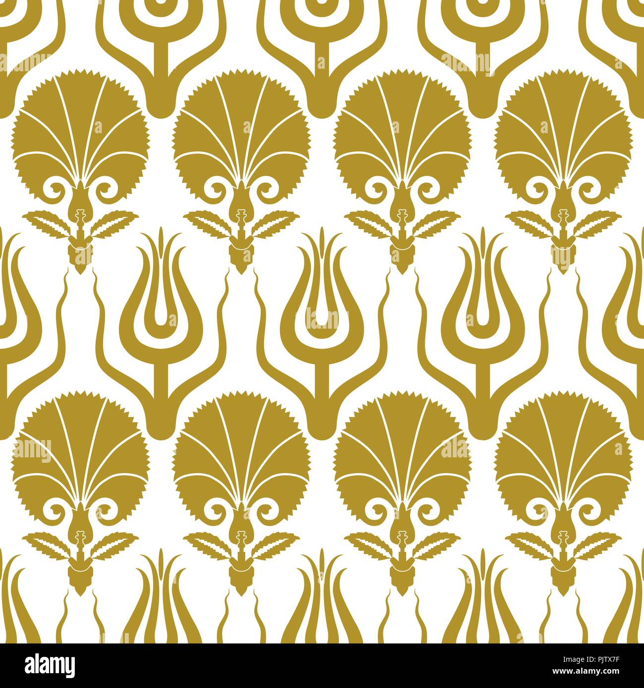 Ottoman carnation and tulip textile design Stock Vector