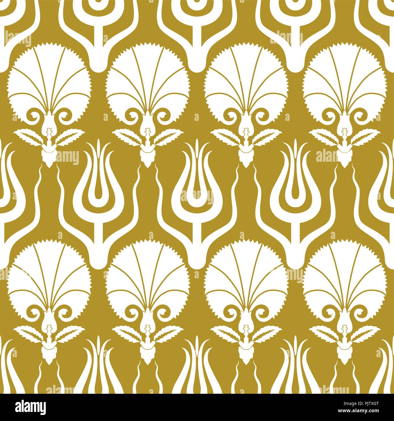 Ottoman carnation and tulip textile design Stock Vector