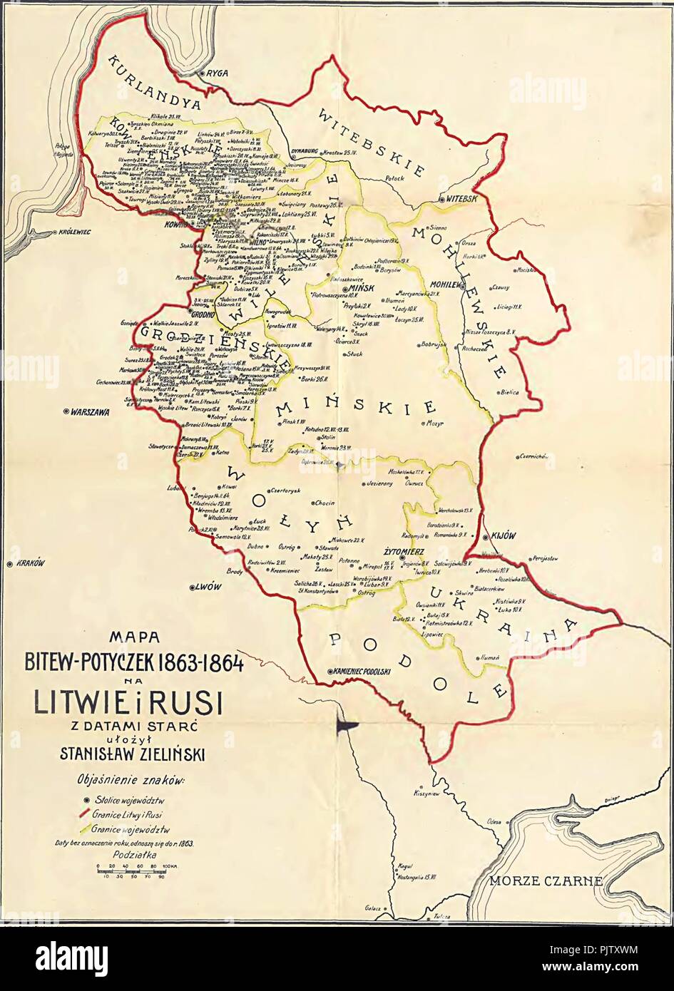 Battles of January Uprising in Lithuania, Belarus and Ukraine Stock