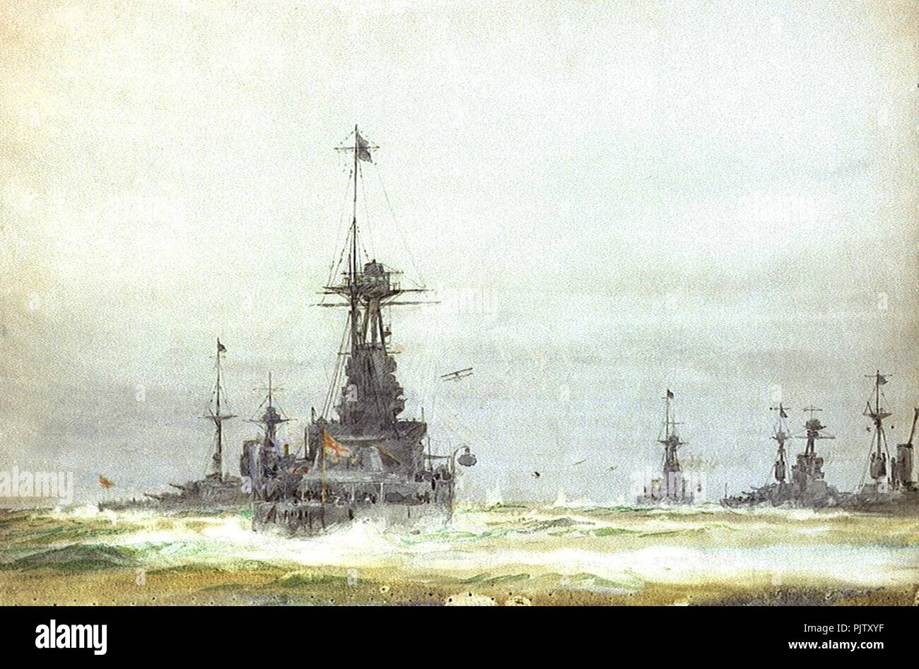 Battleships of the Atlantic Fleet at sea,1919-20 Stock Photo - Alamy
