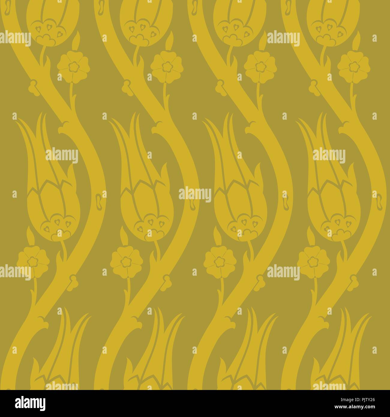 Ottoman carnation and tulip textile design Stock Vector